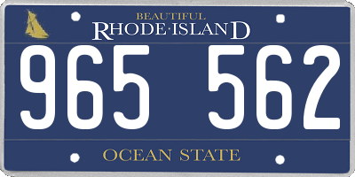 RI license plate 965562