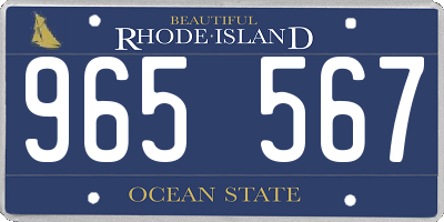 RI license plate 965567