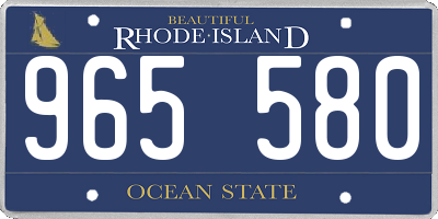 RI license plate 965580