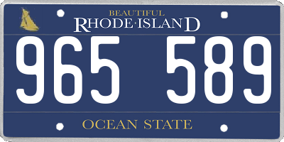 RI license plate 965589