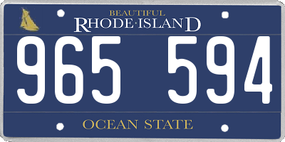 RI license plate 965594