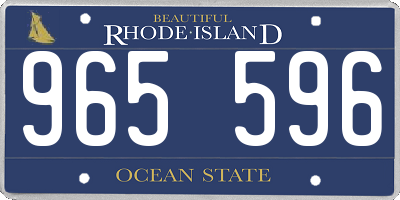 RI license plate 965596