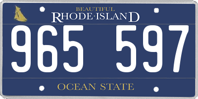 RI license plate 965597