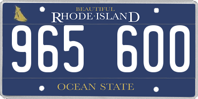 RI license plate 965600