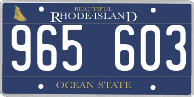 RI license plate 965603