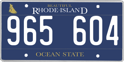 RI license plate 965604