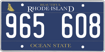 RI license plate 965608