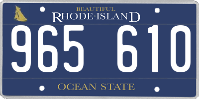 RI license plate 965610