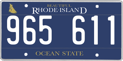 RI license plate 965611