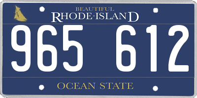 RI license plate 965612