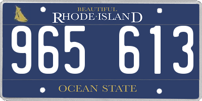 RI license plate 965613