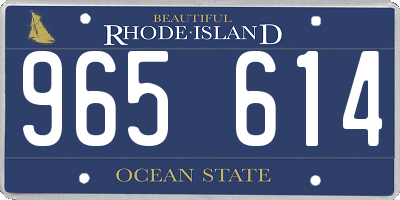 RI license plate 965614