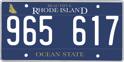 RI license plate 965617