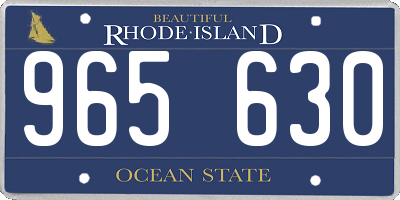 RI license plate 965630