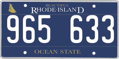 RI license plate 965633