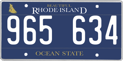 RI license plate 965634
