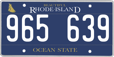 RI license plate 965639