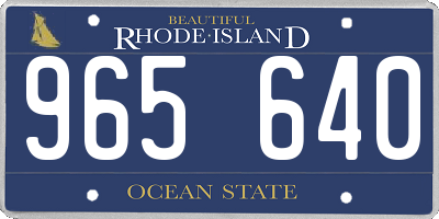 RI license plate 965640