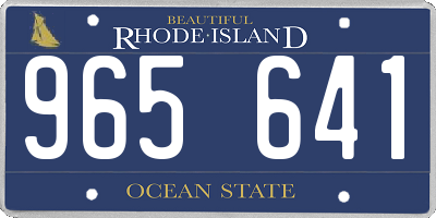 RI license plate 965641