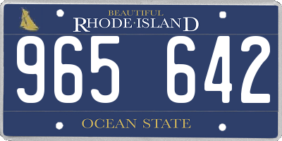 RI license plate 965642