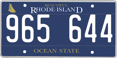 RI license plate 965644