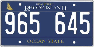 RI license plate 965645