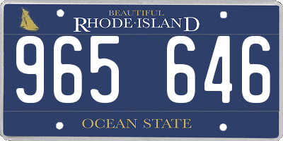 RI license plate 965646