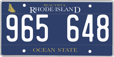 RI license plate 965648