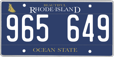 RI license plate 965649
