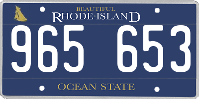 RI license plate 965653