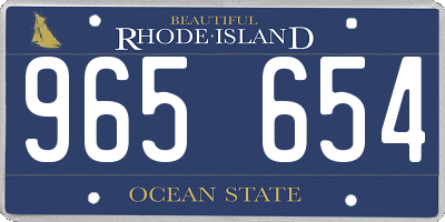 RI license plate 965654
