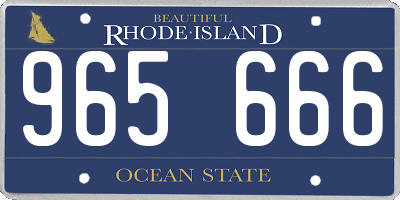 RI license plate 965666