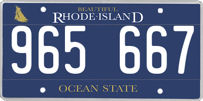 RI license plate 965667