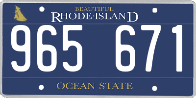 RI license plate 965671