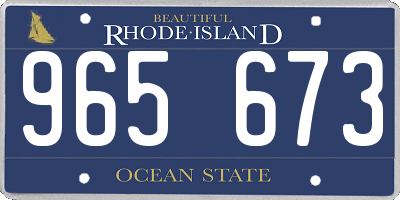 RI license plate 965673