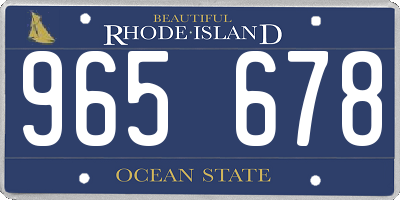 RI license plate 965678