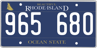 RI license plate 965680