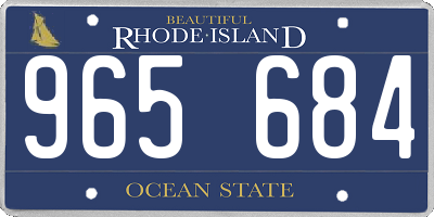 RI license plate 965684
