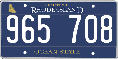RI license plate 965708