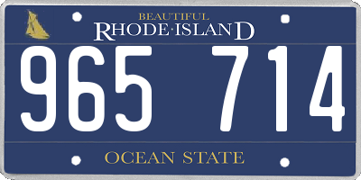 RI license plate 965714