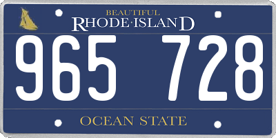 RI license plate 965728