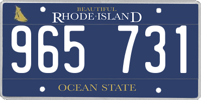 RI license plate 965731