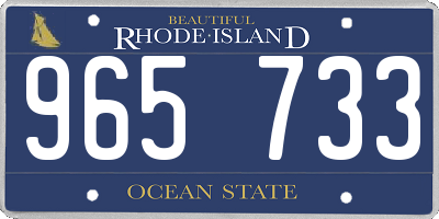 RI license plate 965733