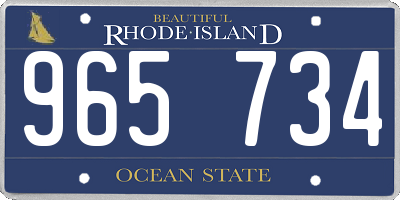 RI license plate 965734