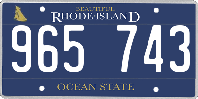 RI license plate 965743
