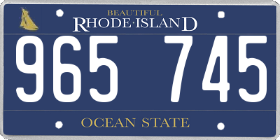 RI license plate 965745