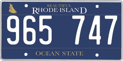 RI license plate 965747
