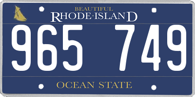 RI license plate 965749