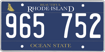 RI license plate 965752