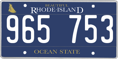 RI license plate 965753